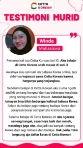 gambar testimoni student Cetta Korean Class