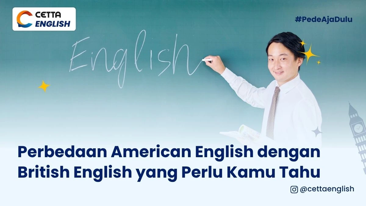 Seorang guru bahasa inggris mengajar perbedaan american english dan british english