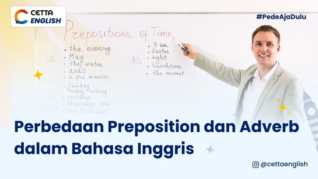 perbedaan preposition dan adverb