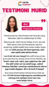 gambar testimoni student Cetta Korean