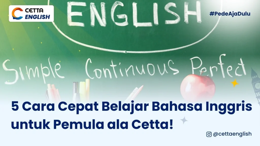papan tulis bertulisan english untuk pemula