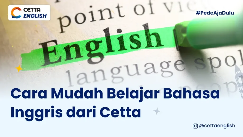 Tulisan "english" dihighlight menggunakan stabilo berwarna hijau