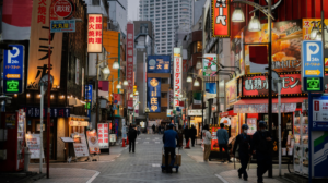 Freepick Assets "Free photo people walking on japan street at nighttime"