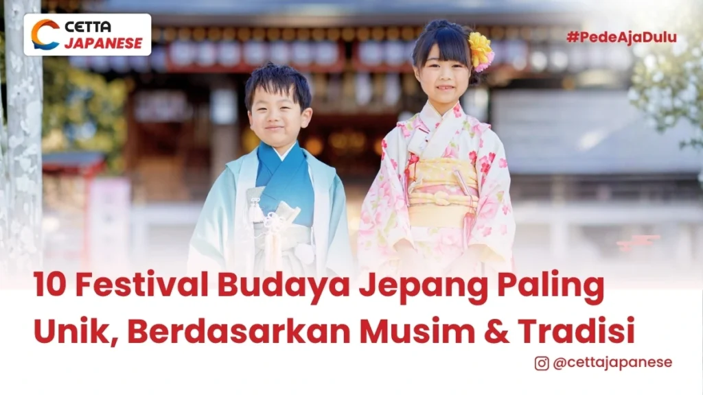 dua anak jepang sedang menikmati festival jepang