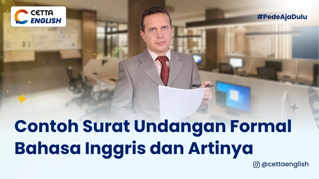 seorang lelaki mengenakan jas formal rapih sedang memegang kertas seperti surat