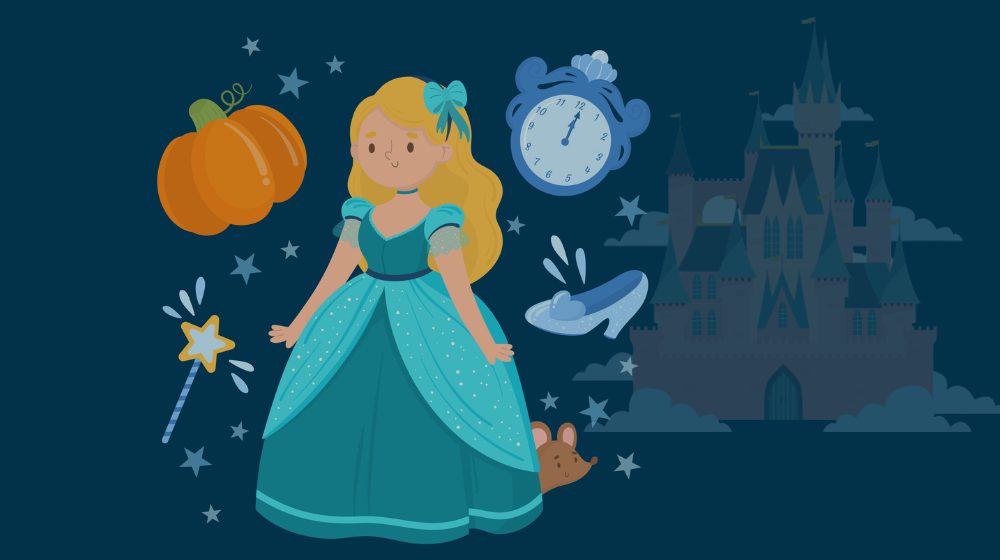 Freepik Assets "Free vector cartoon cinderella princess with cute elements"