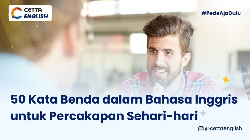 seorang pria sedang berbincang menggunakan kata benda dalam bahasa inggris untuk percakapan sehari-hari