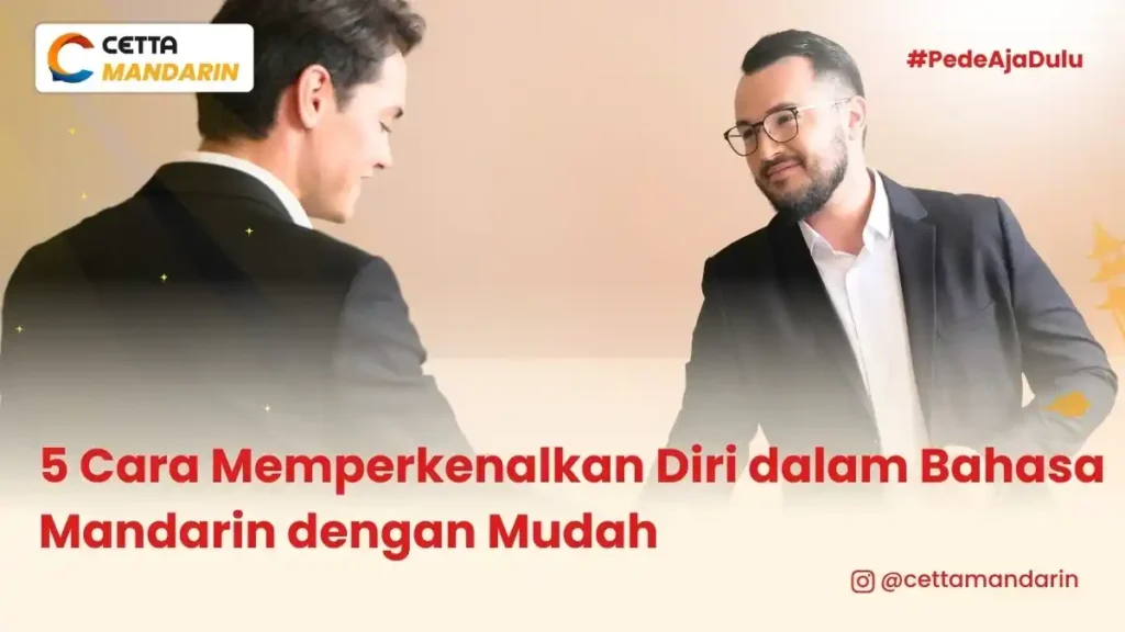 ilustrasi rekan kerja yang memperkenalkan diri dalam Bahasa Mandarin