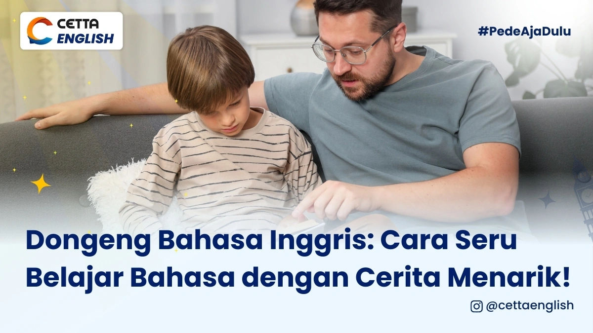 seorang ayah sedang mendongengkan cerita ke anak laki-lakinya