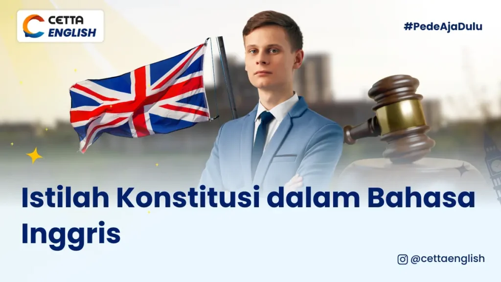 seorang lelaki di samping bendera Inggris mengenakan pakaian rapi jas biru