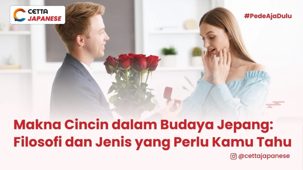 seorang wanita dilamar pasangannya yang membawa cincin dan mawar merah