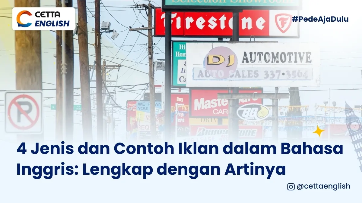 jenis dan contoh iklan dalam bahasa Inggris