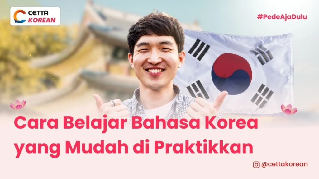 ilustrasi seorang lako-laki yang memahami cara belajar bahasa Korea dengan mudah