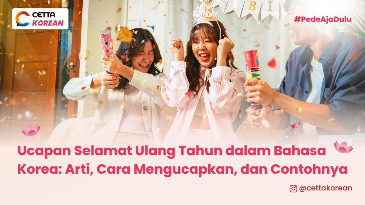 Seorang perempuan asal Korea sedang merayakan ulang tahun bersama teman-temannya