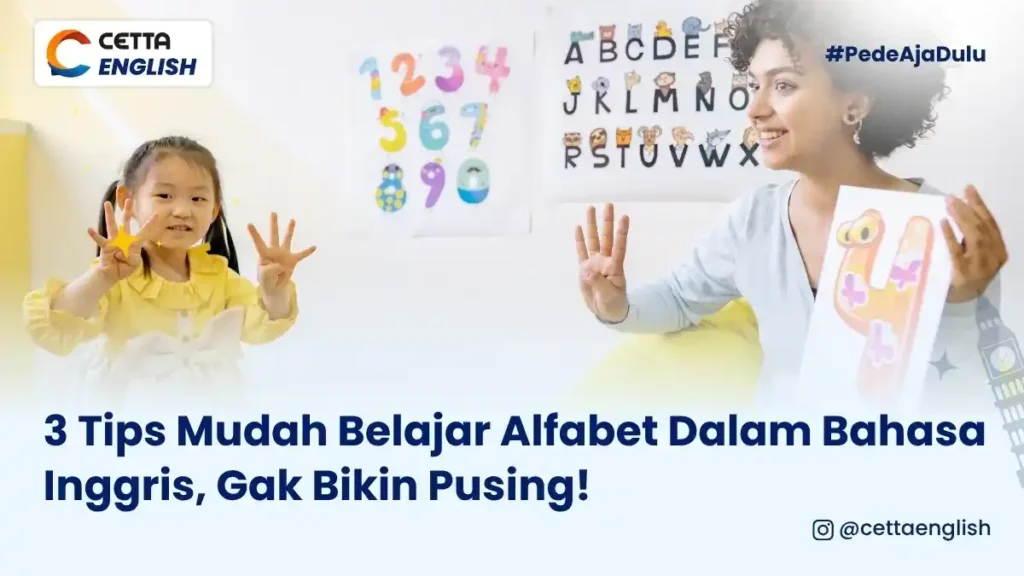 ilustrasi guru yang mengajarkan tips mudah belajar alfabet