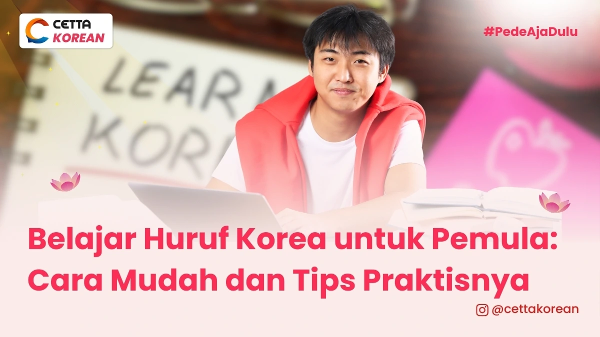 ilustrasi orang yang belajar huruf Korea untuk pemula