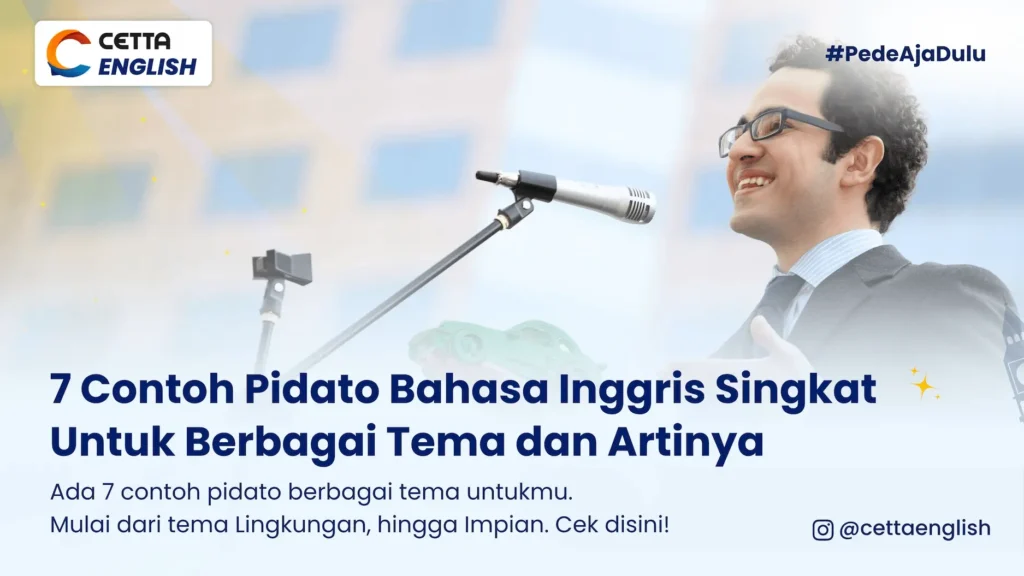 Gambar orang sedang berpidato Bahasa Inggris