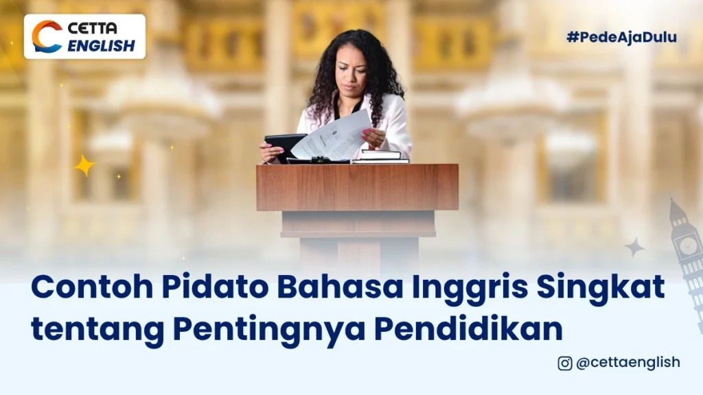 seseorang yan tengah membaca contoh pidato Bahasa Inggris tentang pentingnya pendidikan