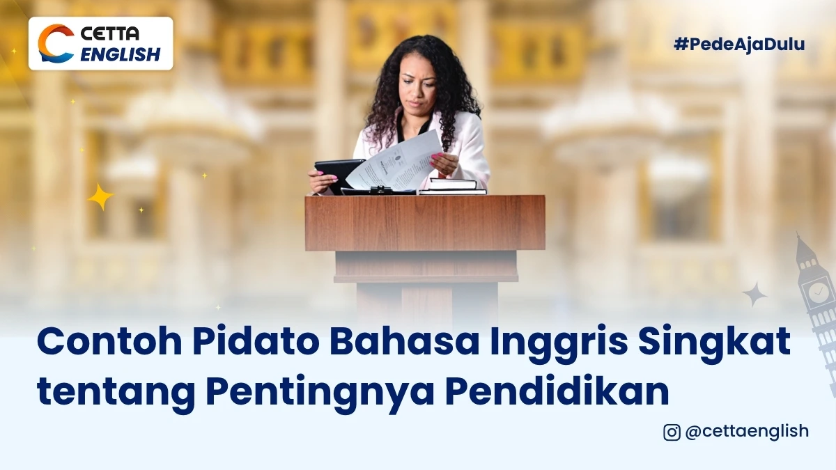 seseorang yan tengah membaca contoh pidato Bahasa Inggris tentang pentingnya pendidikan