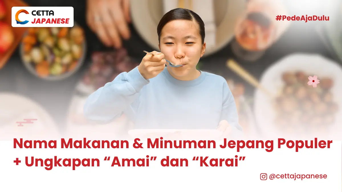 seorang perempuan Asia sedang mencicip makanan