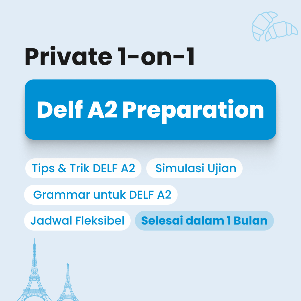 Kelas persiapan delf A2 untuk ujian Bahasa Prancis by Cetta French