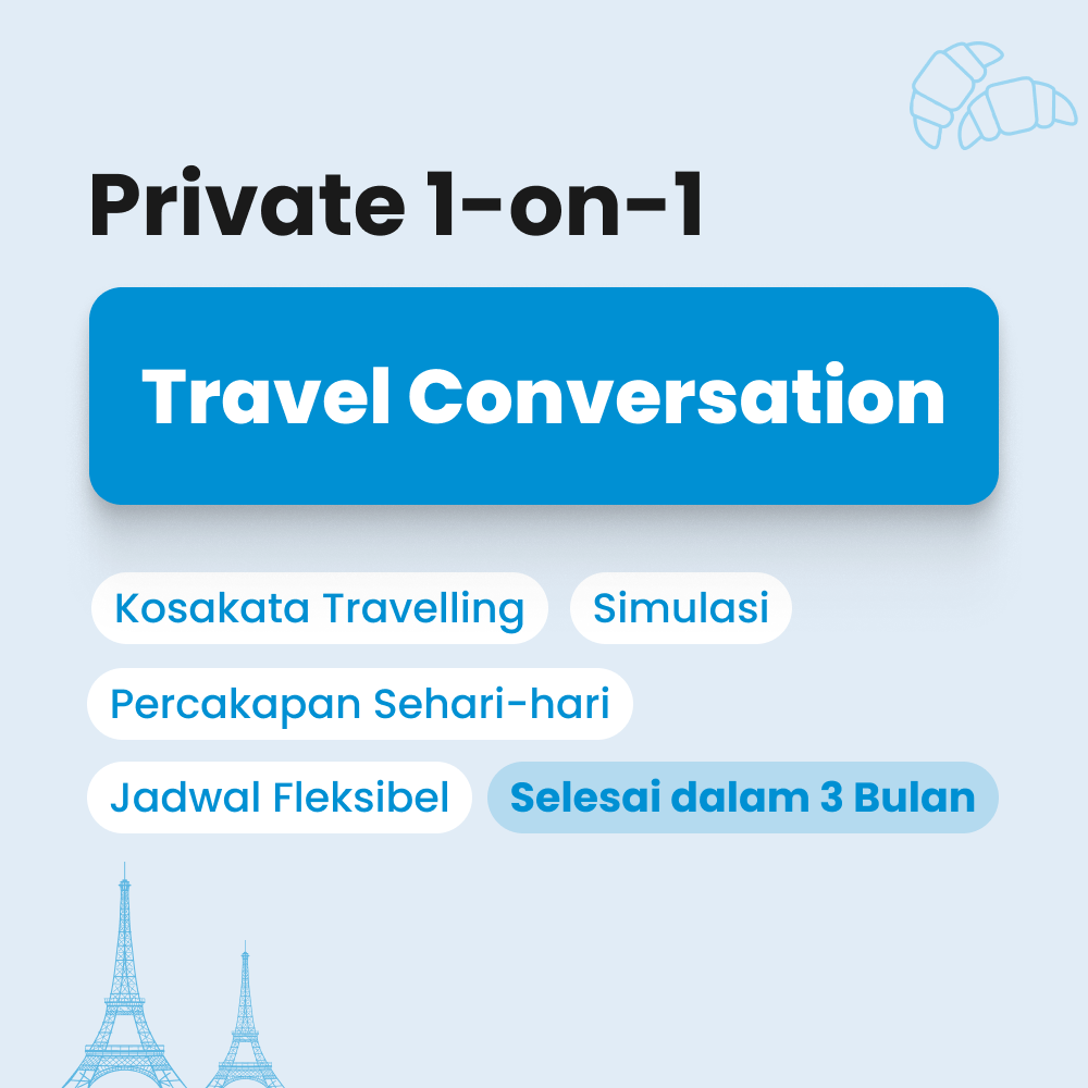Kelas bahasa prancis untuk persiapan travelling by cetta online class