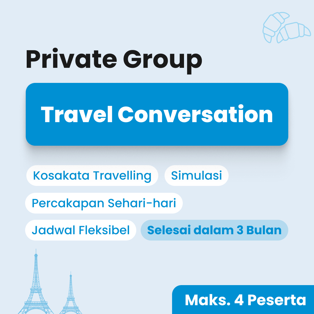 Kelas bahasa prancis untuk persiapan travelling by cetta online class