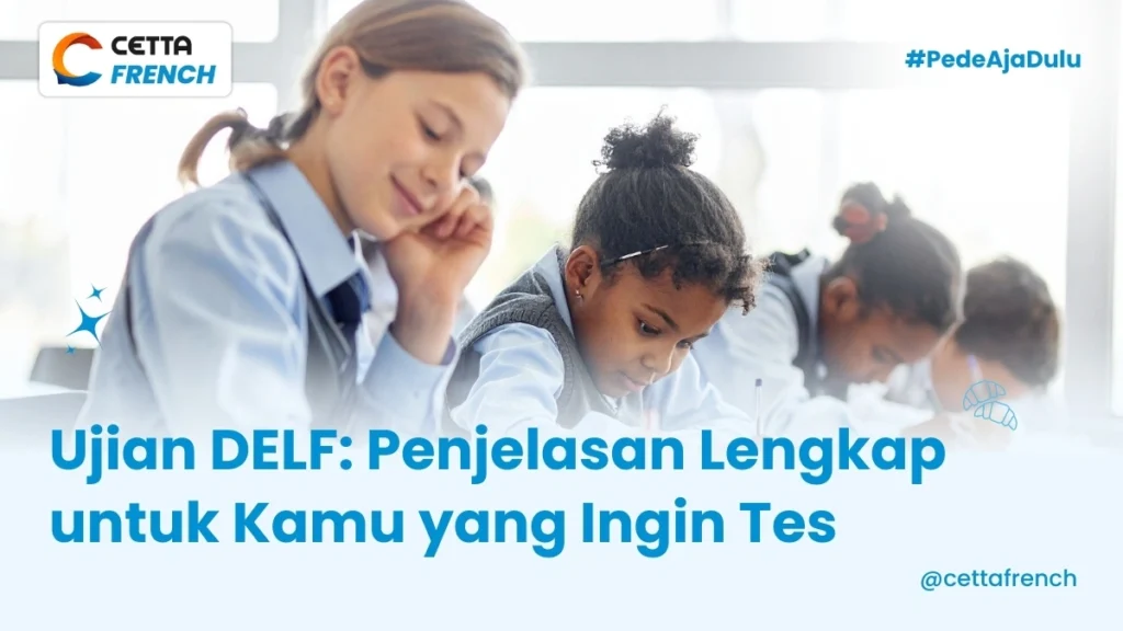 anak-anak sedang belajar bahasa prancis untuk ujian DELF