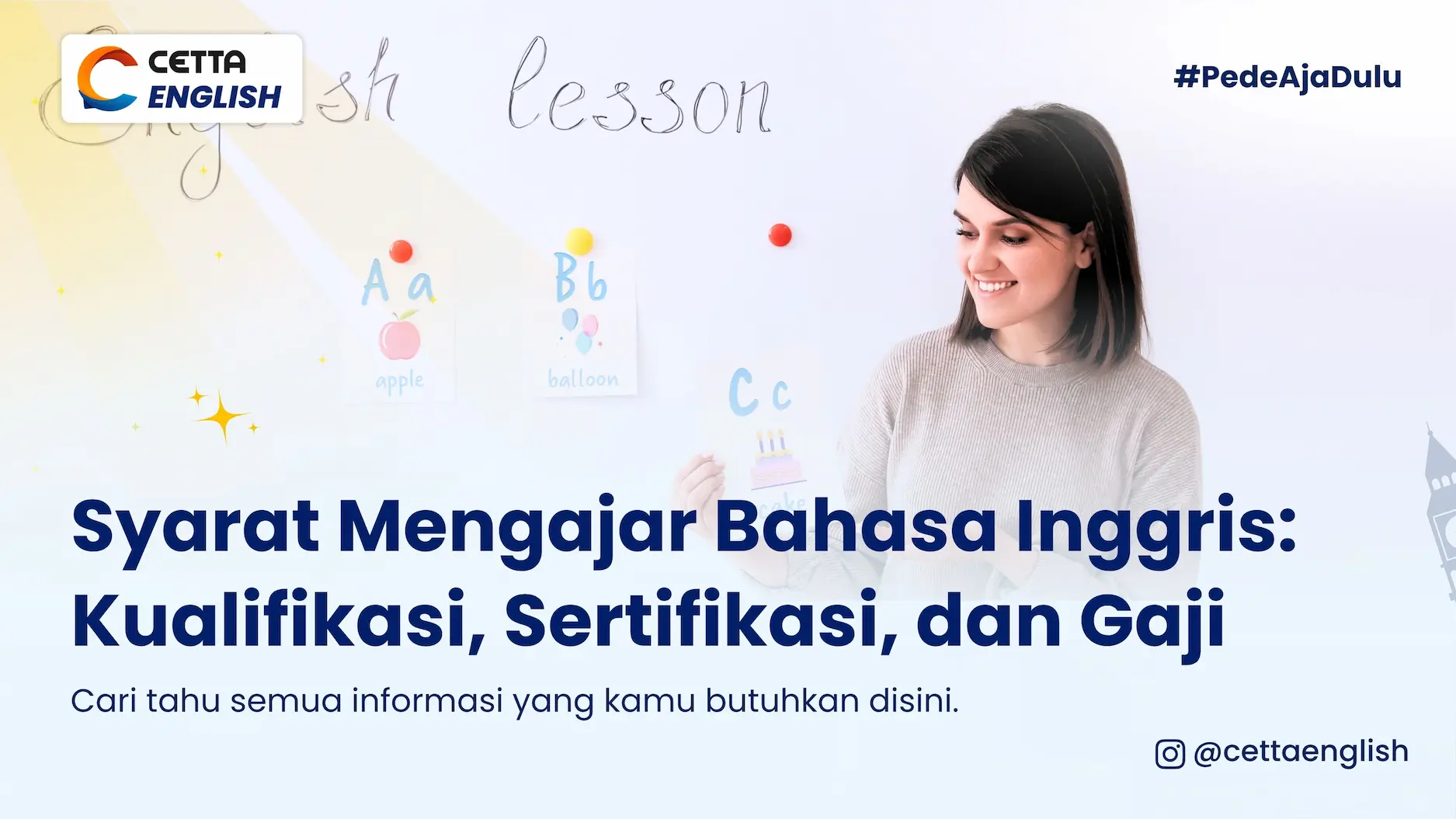 gambar seorang guru sedang mengajar kelas Bahasa Inggris
