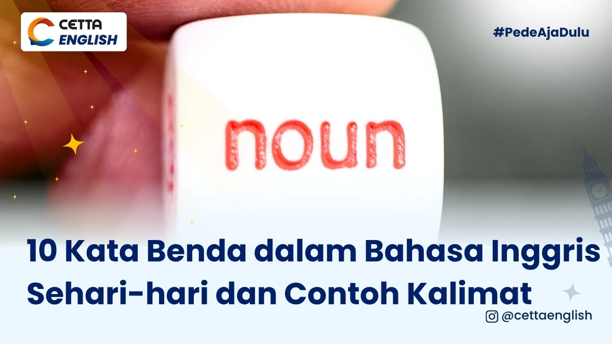 Sebuah dadu bertuliskan noun atau kata benda dalam bahasa Inggris