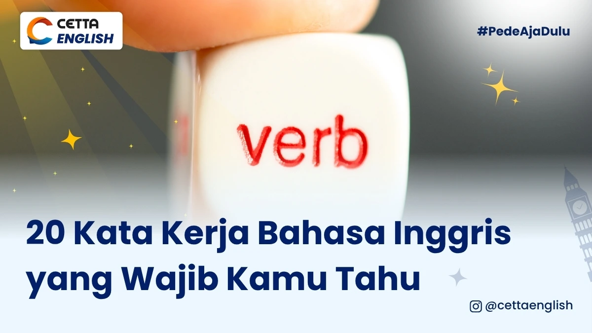 Sebuah dadu yang bertuliskan verb atau kata kerja