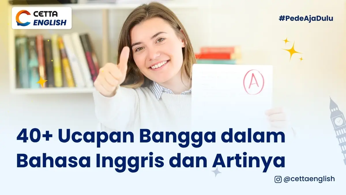 seseorang sedang memberikan ucapan bangga dalam bahasa inggris