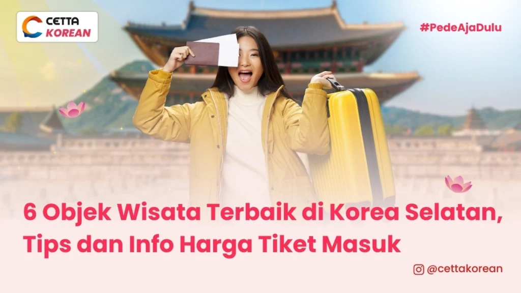 seorang traveller berpose di depan salah satu destinasi populer di korea selatan