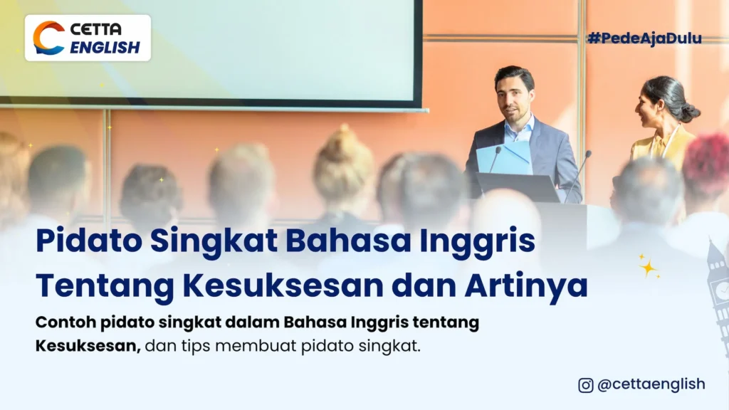 gambar seseorang sedang berpidato tentang kesuksesan di depan audiens