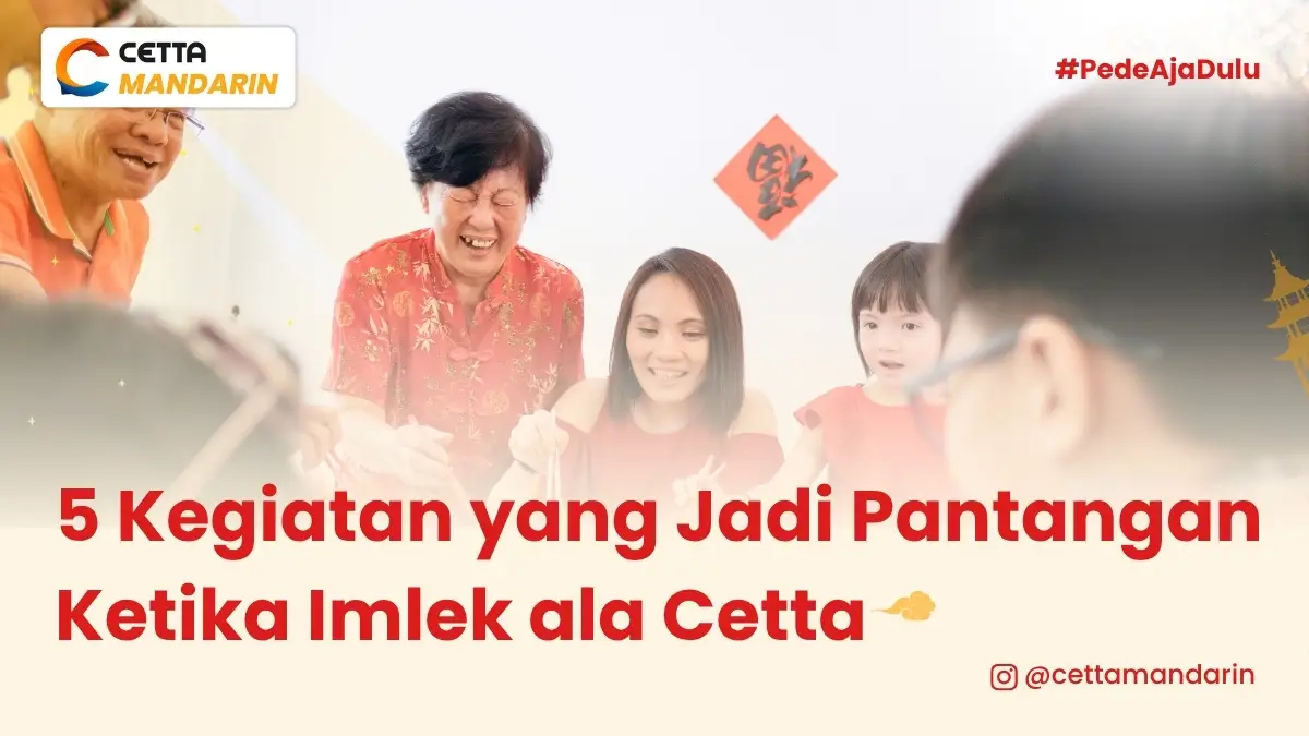 sebuah keluarga sedang merayakan imlek dan tidak melakukan kegiatan yang jadi pantangan