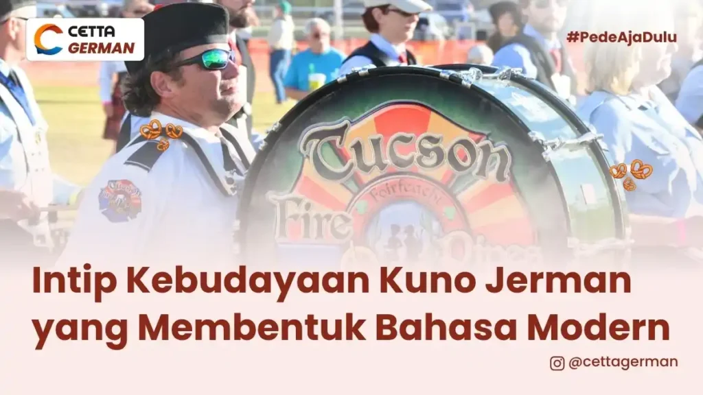 ilustrasi soerang laki-laki tengah tampil di celtic festival yang merupakan kebudayaan kuno Jerman