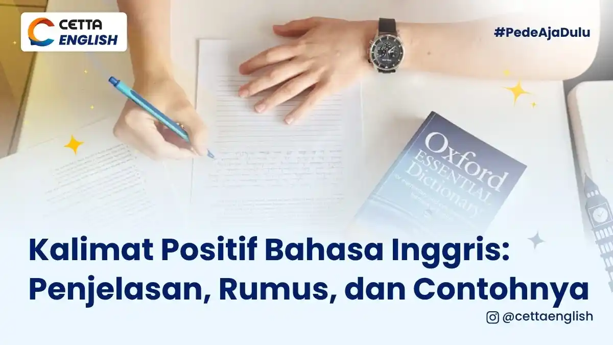 ilustrasi belajar kalimat positif dalam bahasa inggris dengan kamus oxford