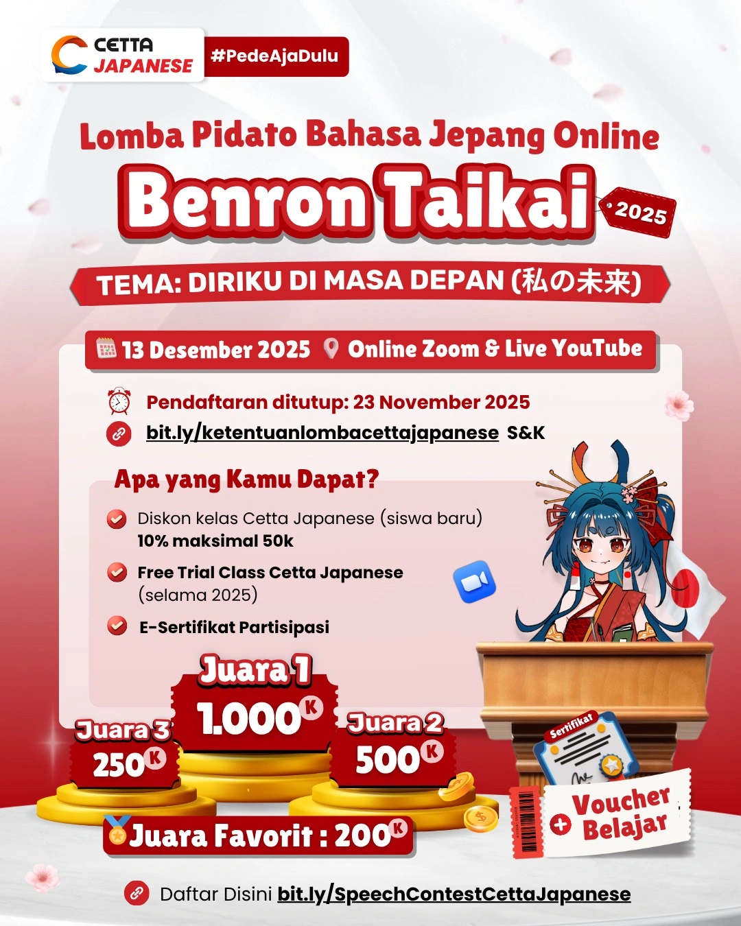 Lomba Pidato Bahasa Jepang Cetta Japanese hadiah jutaan rupiah
