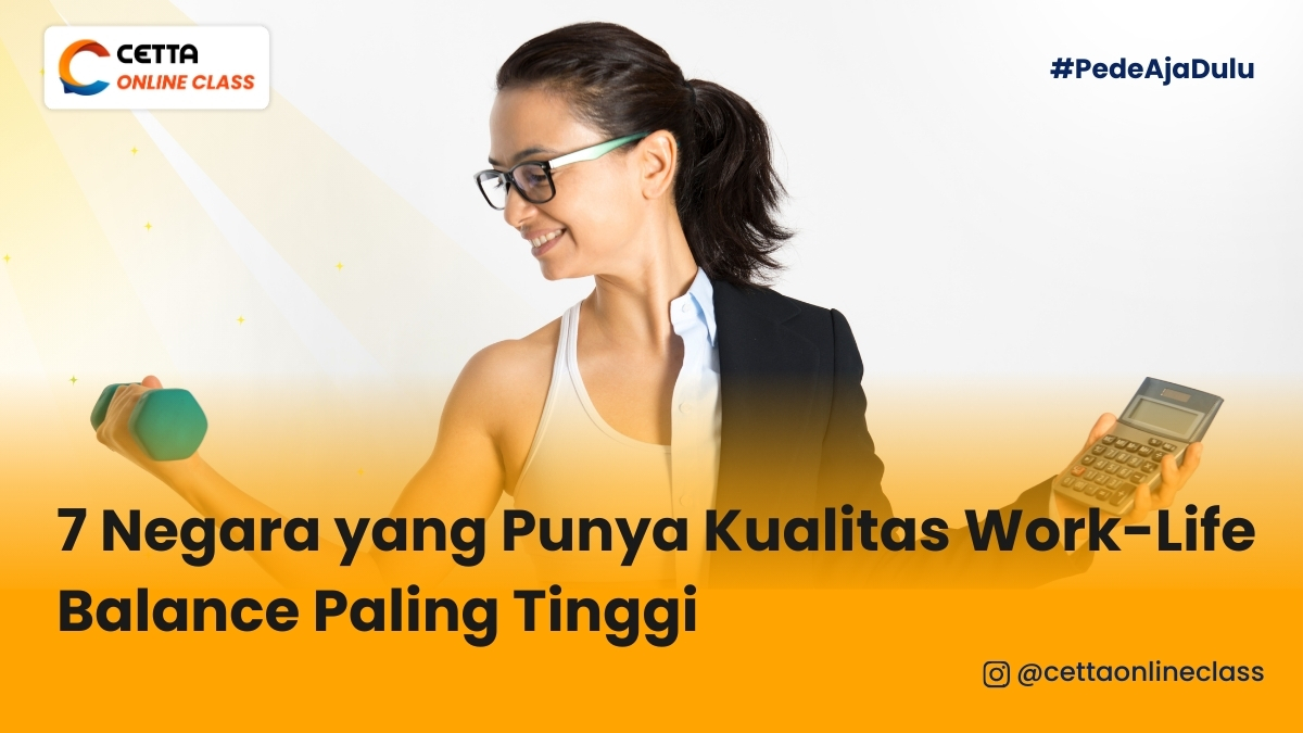 perempuan menggunakan pakaian setengah olahraga dan bekerja, menunjukkan keseimbangan hidup dan bekerja