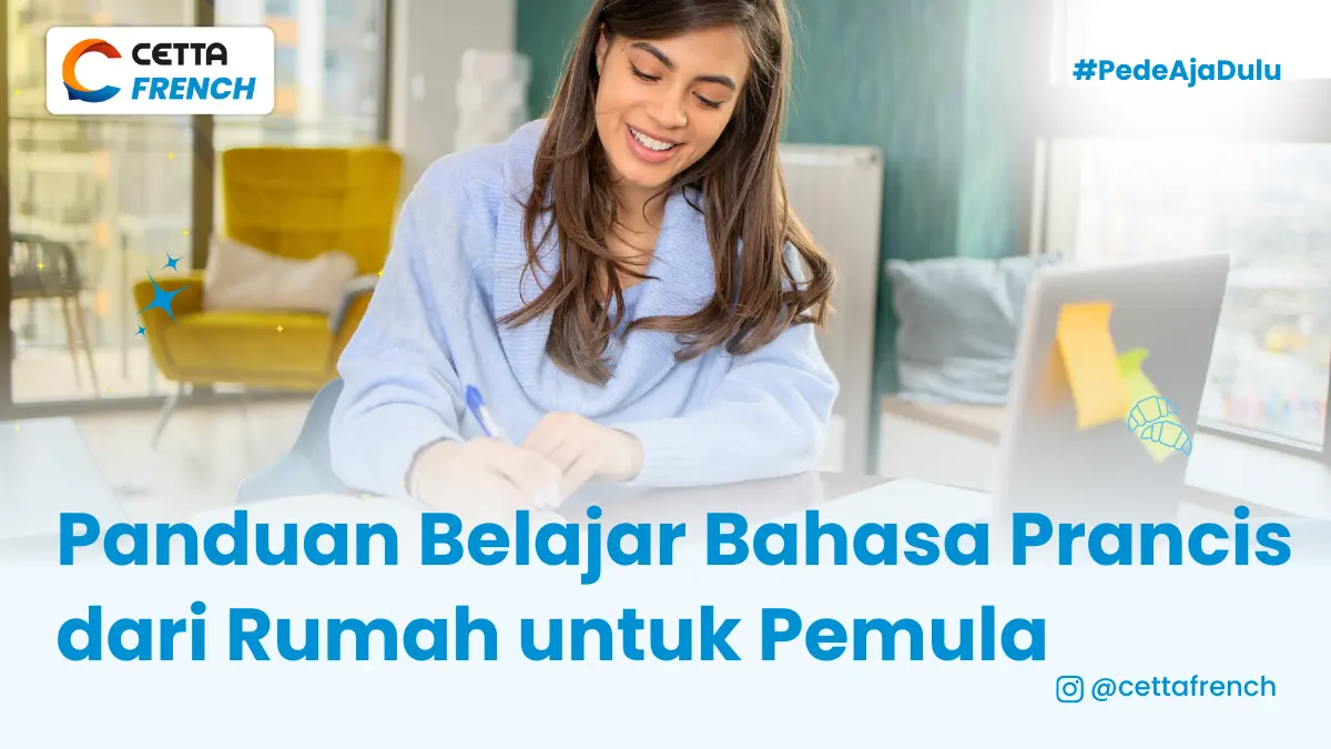 seorang wanita yang sedang belajar di dalam kamarnya