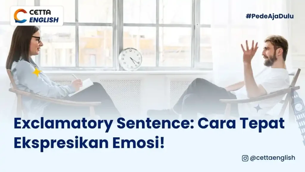 gambar seseorang yang tengah menggunakan exclamatory sentence untuk mengekspresikan emosinya