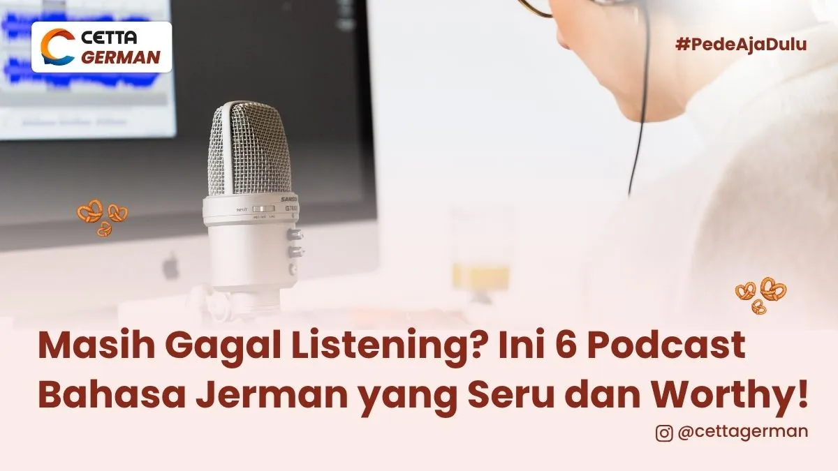 seseorang sedang mendengarkan pdocast bahasa jerman terbaik