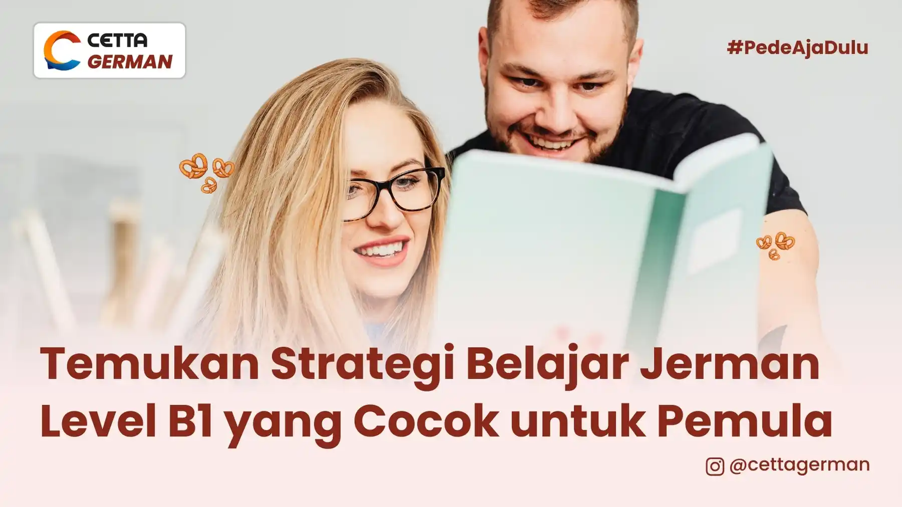 Ilustrasi seorang pembelajar bahasa asing yang menemukan strategi belajar Jerman level B1