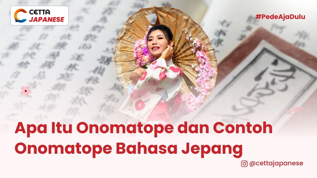 ilustrasi seorang perempuan yang berbicara menggunakan onomatope dalam bahasa Jepang