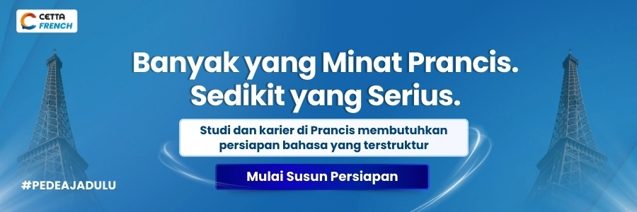 Banner Ajakan Belajar Bahasa Prancis di Cetta French