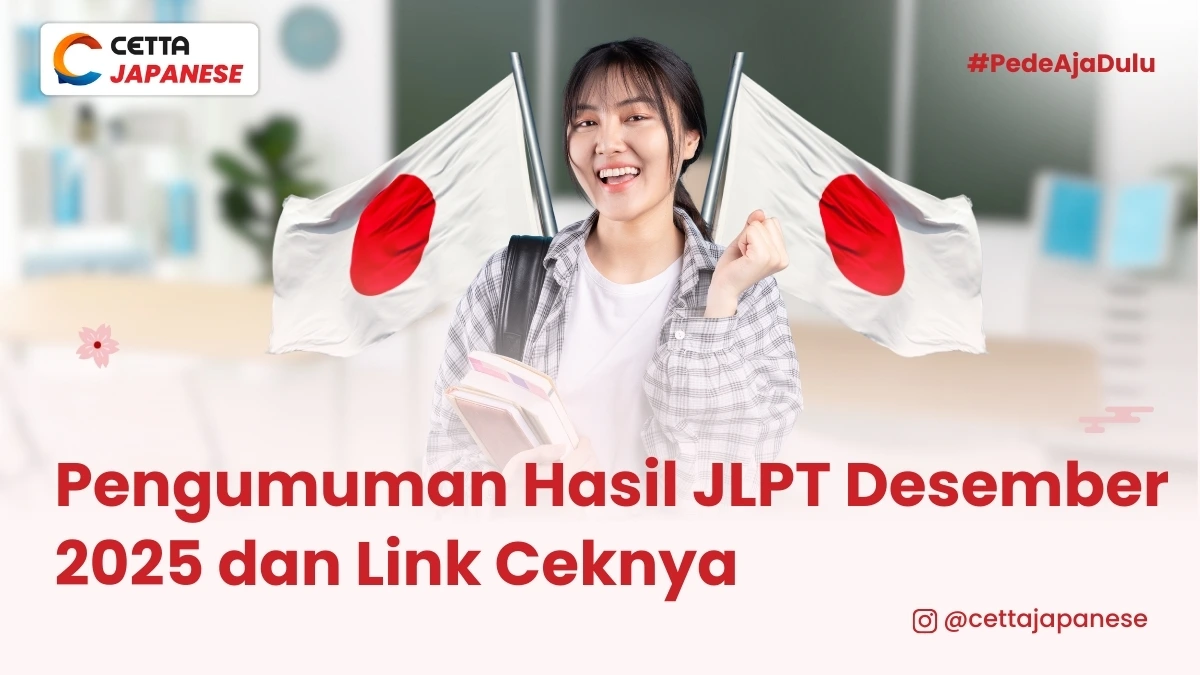 potret seorang perempuan yang bahagia setelah cek pengumuman hasil JLPT Desember 2025