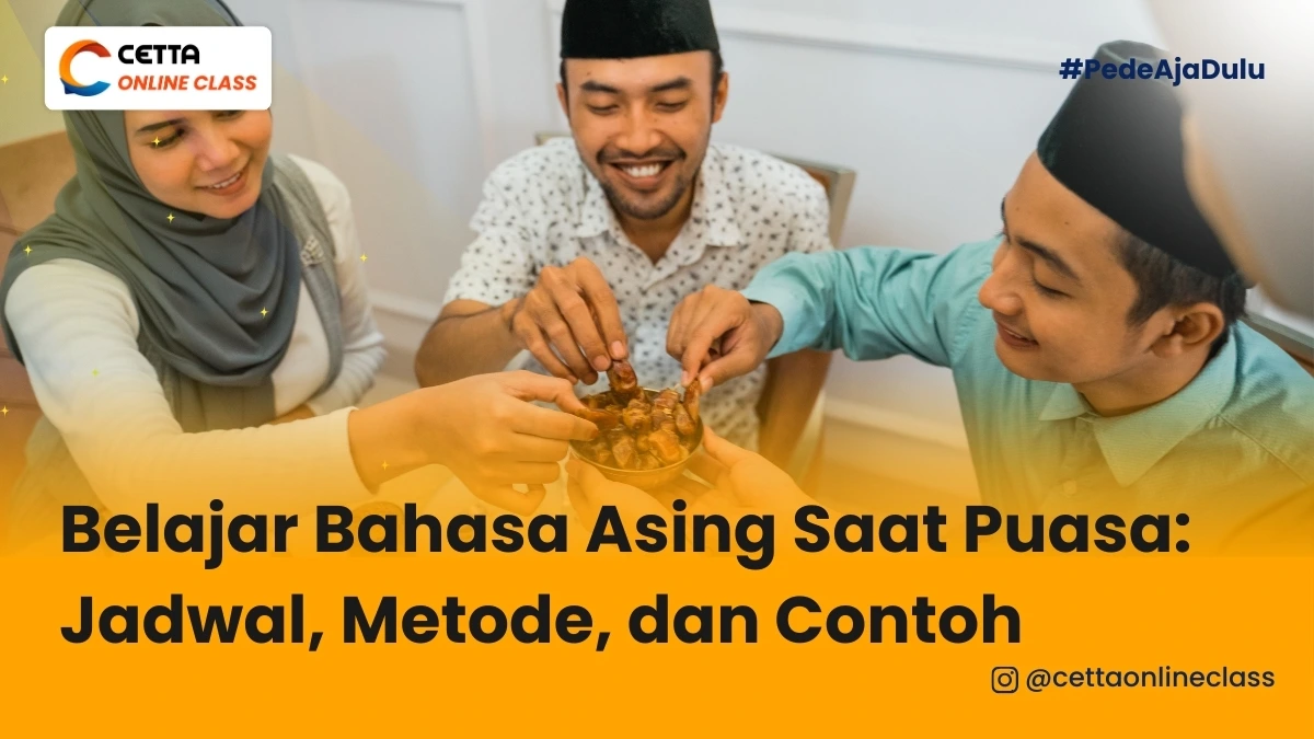 ilustrasi orang-orang yang tetap belajar bahasa asing saat bulan puasa