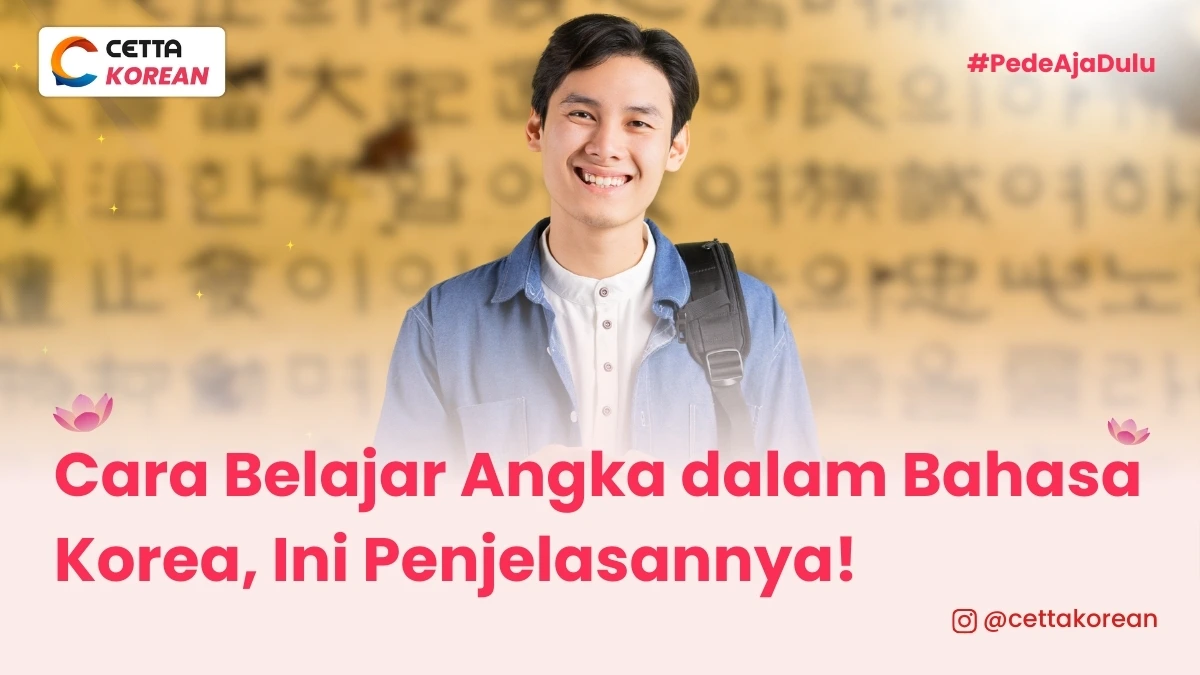 ilustrasi seorang laki-laki yang bahagia karena telah mengetahui cara belajar angka dalam bahasa Korea