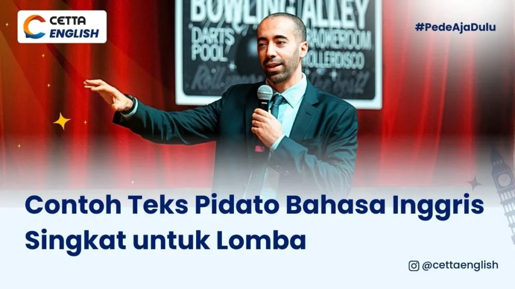 ilustrasi orang yang menggunakan contoh teks pidato Bahasa Inggris