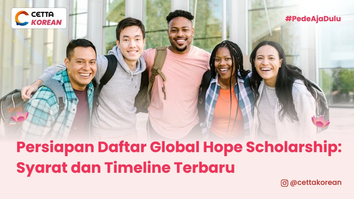 ilustrasi kelompok mahasiswa yang mempersiapkan untuk daftar Global Hope scholarship